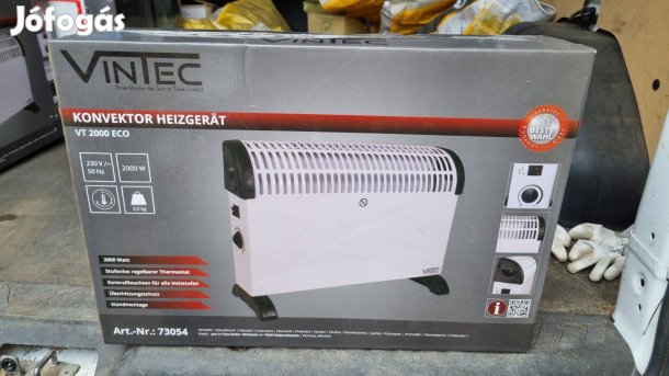Hordozható konvektoros 2000W-os fűtőtest, elektromos melegítő