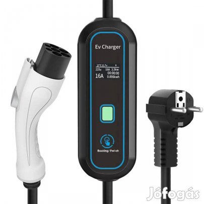 Hordozható töltő 3.5kW, 5m Type2, 8-16A (1 fázis) Ingyenes Szállítás