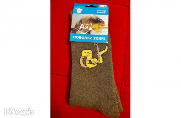 Horgász pamut zokni olívazöld 43-46