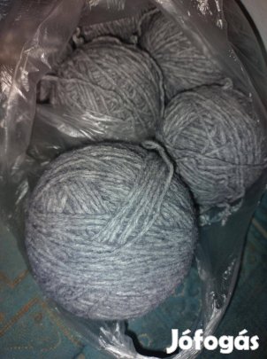 Horgoláshoz fonal, szürke, 6db