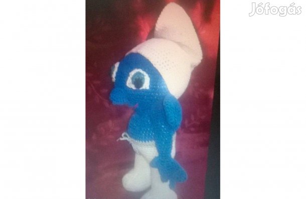 Horgolt hupikék törpike figura eladó