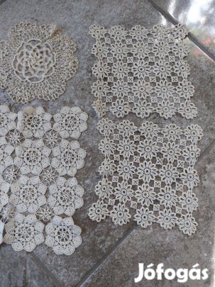 Horgolt kis teritők 6db