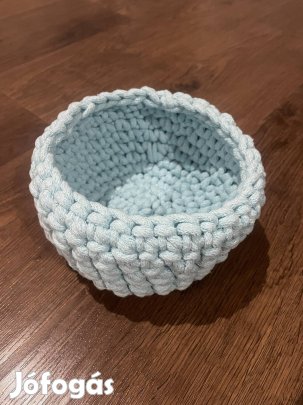 Horgolt kosár, ékszertartó