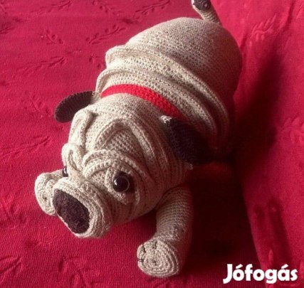 Horgolt mopsz kutya eladó