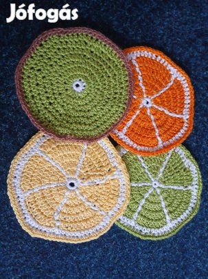 Horgolt poháralátét. Kézműves termék. Új. 4 db/szett