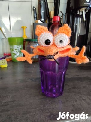 Horgolt rókakoma pohár alátét