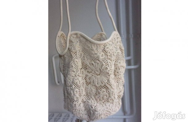 Horgolt világos nyári táska retikül válltáska Újpest központ közelében
