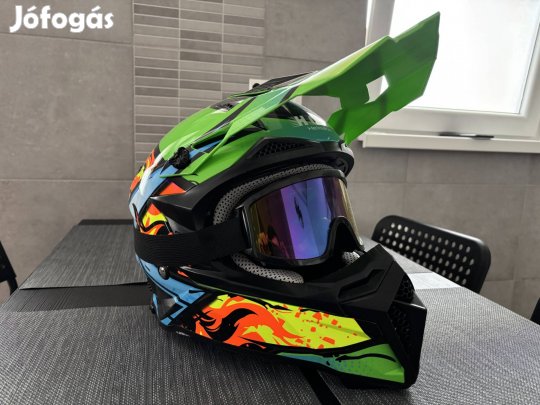 Horn Cross/Enduro bukósisak védőszemüveggel
