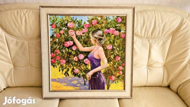 Hornyik Zoltán - Bimbózás, 60x60 cm, kerettel