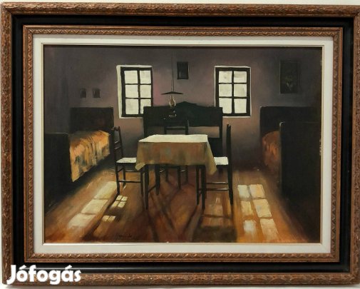 Hornyik Zoltán festmény 50x70 cm, kerettel: 69x89 cm