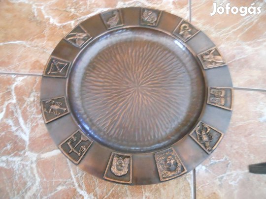 Horoszkópos réz tál