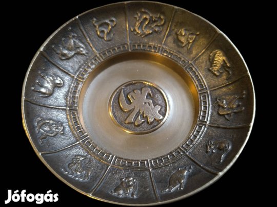 Horoszkópos réz tálka
