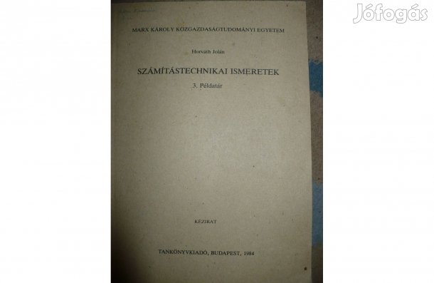 Horváth Jolán: Számítástechnikai ismeretek