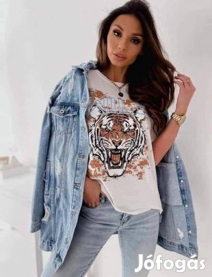 Hosszított női farmerkabát