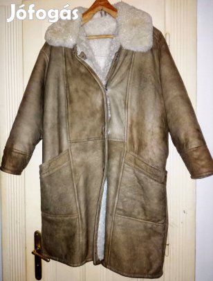 Hosszú Retro Velúr Bőrkabát Bunda  