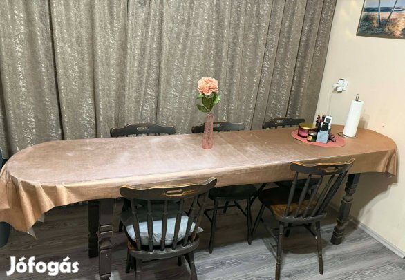 Hosszú étkezőasztal 6 székkel