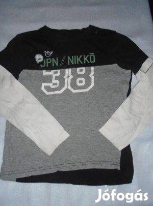Hosszú ujjú felső 9-10 évesre (méret 134 / 140) fekete szürke
