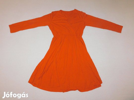 Hosszú ujjú narancssárga ruha, szoknya, 134-140-es, 9-10 évesre