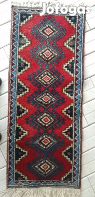 Hosszúkás bokhara, kis méretű kézi csomózású vastag tömött gyapjú futó