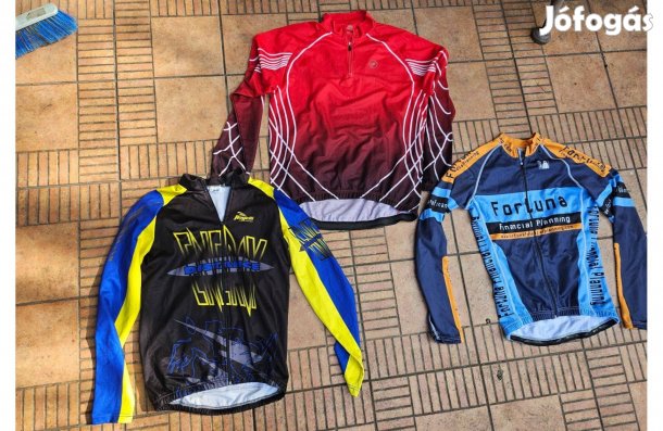 Hosszúujjú kerékpáros mez biciklis mez M L 3db