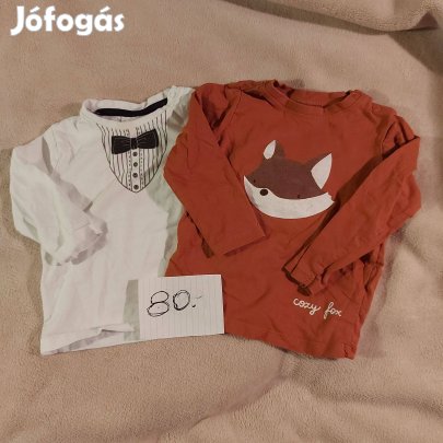 Hosszúujjú kisfiú póló 2 db 80-as méretű