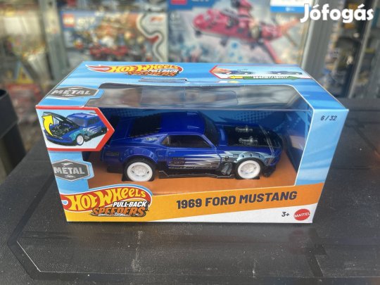 Hot Wheels Pull-Back Speeders 1969 Ford Mustang Új
