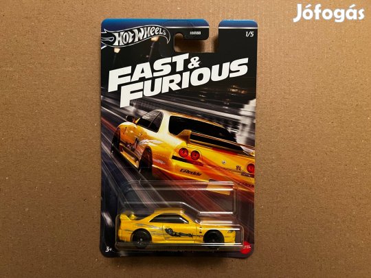 Hot Wheels - Nissan Skyline GT-R (Bcnr33), FF, Fast&Furious - sárga