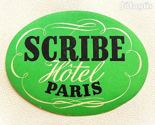 Hotel Scribe Paris bőröndcímke matrica