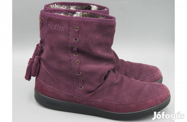 Hotter / 41,5 / puha, meleg velúrbőr bokacsizma