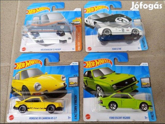 Hotwheels csomag, Fordok,Porsche ,Wolksvagen.4db
