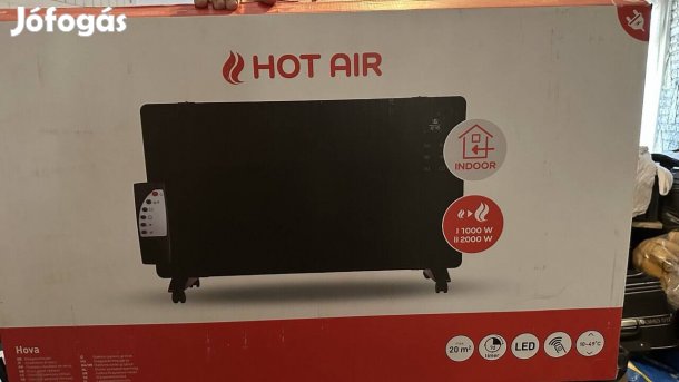 Hova Hot Air üvegpanel konvektor - 2000W, távirányítóval, újszerű