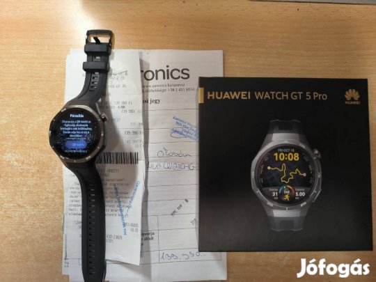 Huawei Watch GT 5 Pro Okosóra 46mm Black Újszerű Euronics Garanciás !