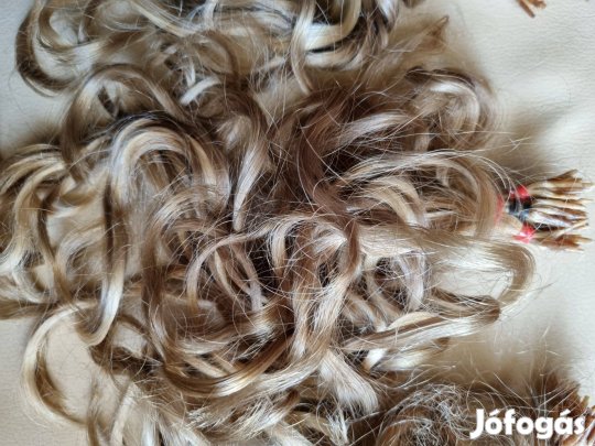 Hullámos tincsezett valódi emberi sötétszőke póthaj