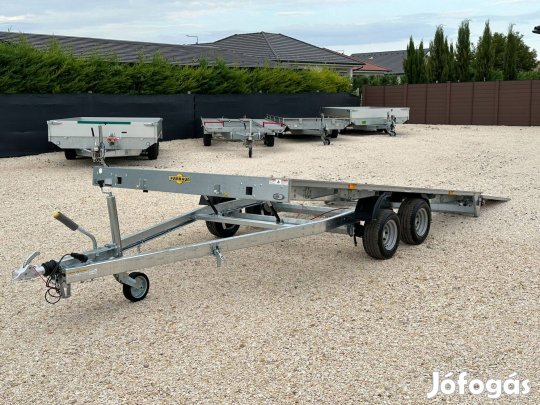 Humbaur 2700kg 4x2.1m billenős autószállító trailer Pongratz jellegű