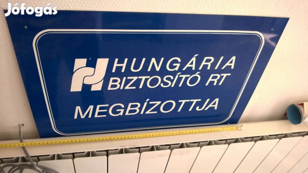 Hungária Biztosító RT retro műanyag tábla új,hátoldal is hasznosítható