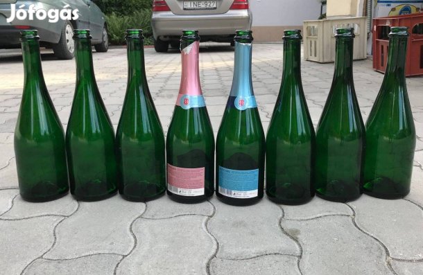 Hungária pezsgősüveg pezsgős üveg palack 0,75 l. zöld sörös palack