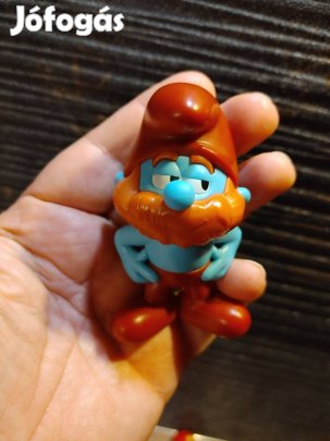 Hupikék törpikék Törp papa Smurf műanyag figura