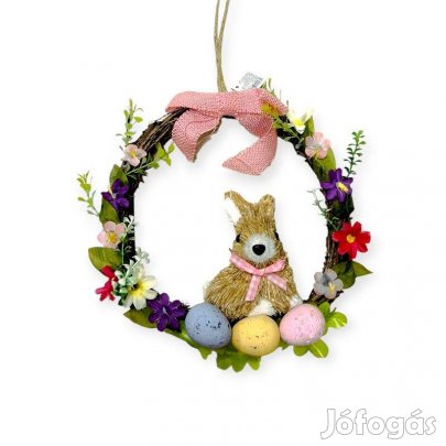 Húsvéti ajtódísz kopogtató nyuszival 25 cm
