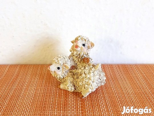 Húsvéti dísz, dekoráció, kétalakos kerámia bárány figura