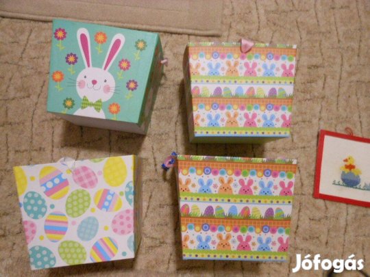 Húsvéti erős papírkosár selyemfüllel a gyerkőcöknek csokitojáshoz új