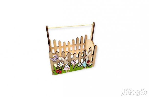 Húsvéti fa dekor doboz katicabogárral és tojásokkal 15 cm