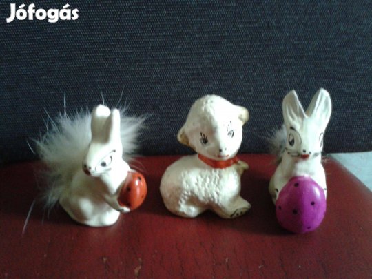 Húsvéti kerámia figura, nyuszi, bárány, dekoráció