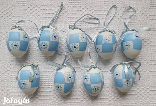 Húsvéti műanyag tojás dekoráció tojásfa kellék kék