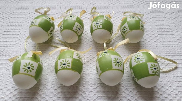 Húsvéti műanyag tojás dekoráció tojásfa kellék zöld