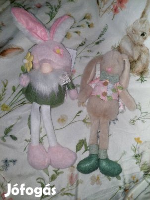 Húsvéti nyuszi és nyuszi manó ülő plüss
