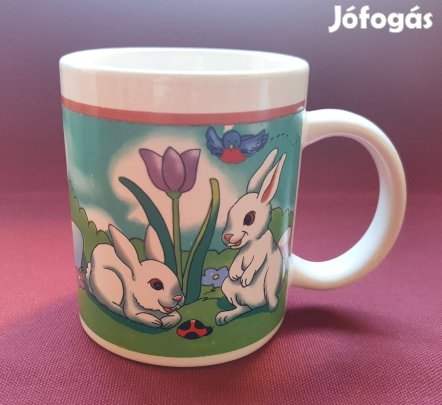 Húsvéti nyuszis nyulas porcelán bögre csésze tojás