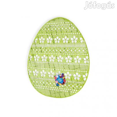 Húsvéti tányéralátét perforált tojás mintával lime zöld, 31x39 cm