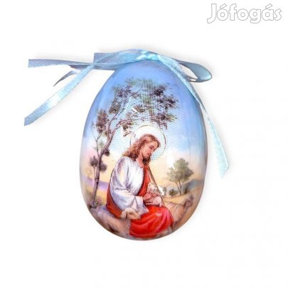 Húsvéti tojás dekoráció Jézus motívummal, 7,5 cm