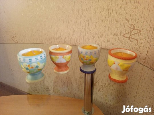 Húsvéti tojástartó tojás alakú gyertyával új