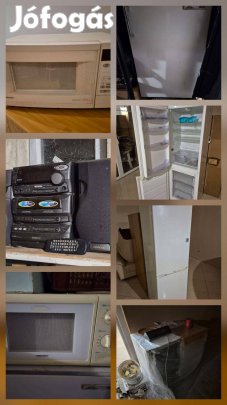 Hűtő(k), mikrohullámú sütő(k), gáztűzhely, mosogatógép, hifi